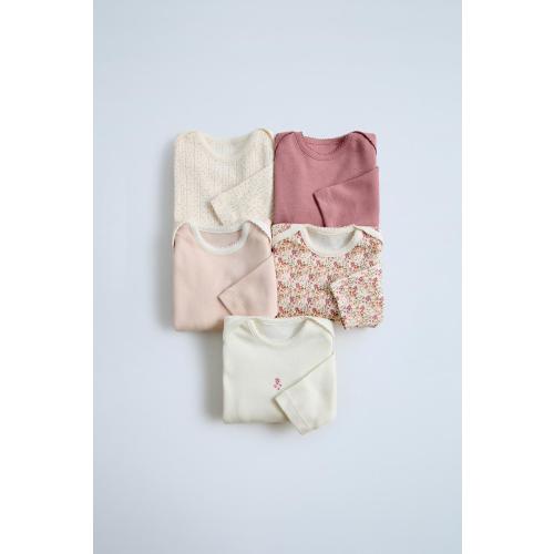 FIVE PACK OF FLOWER BODYSUITS - Pink | ZARA United States