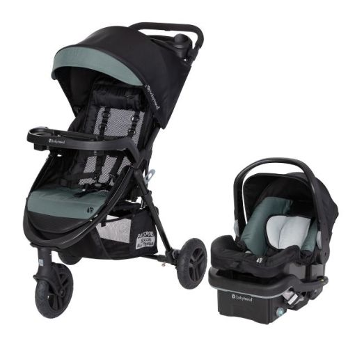 Baby Trend Passport Seasons All-Terrain Travel System with EZ-Lift PLUS Infant Car Seat - Madrid Green: Snack Tray, Storage Area, One-Hand Fold