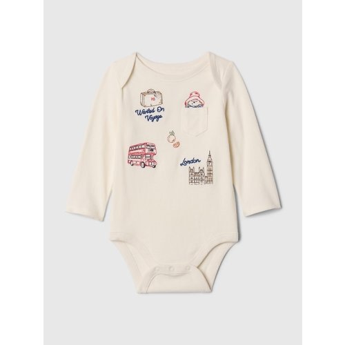 Baby Paddington Organic Cotton Embroidered Bodysuit