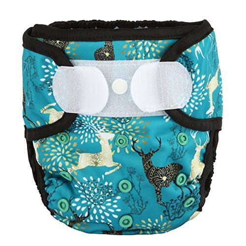 Baby Cloth Diaper Cover Nappy Hook and Loop Double Gusset 6.6lbs to 33lbs (Regal Deers) One Size