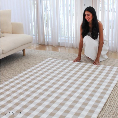 Gingham Play Mat - Latte – Munchkin & Bear