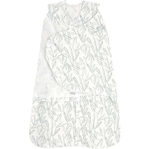 HALO 100% Cotton Sleepsack Swaddle, 3-Way Adjustable Wearable Blanket, TOG 1.5, Leaves, Small, 3-6 Months