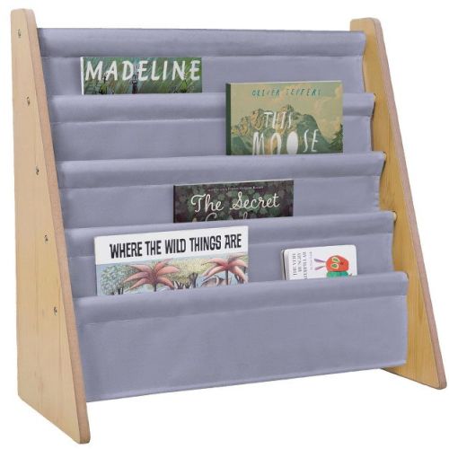 WildKin Sling Kids' Bookshelf Natural/Tan: 4 Shelves, MDF, 3+ Years