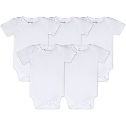 Burt's Bees Baby Unisex Baby Bodysuits, 5-pack Short & Long Sleeve One-pieces, 100% Organic Cotton Bodysuit