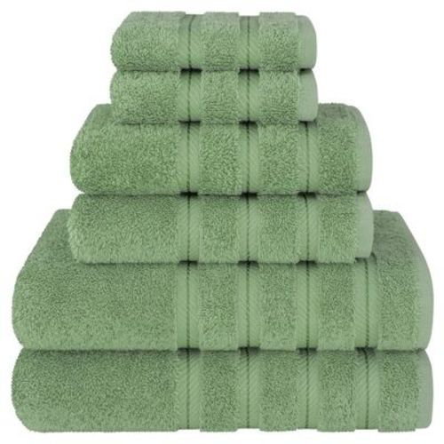 American Soft Linen 6 Piece Towel Set, 100% Cotton Bath Towels for Bathroom, Silver Grey