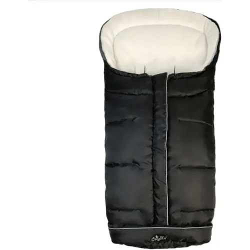 CozyMe Winter Stroller Blanket Evolution, Stroller Footmuff, 3-in-1 Waterproof Toddler Stroller Bunting Bag Fits Most Pushchairs and Joggers, Central Open, Reflective Strip Design, 6M - 36M, Black