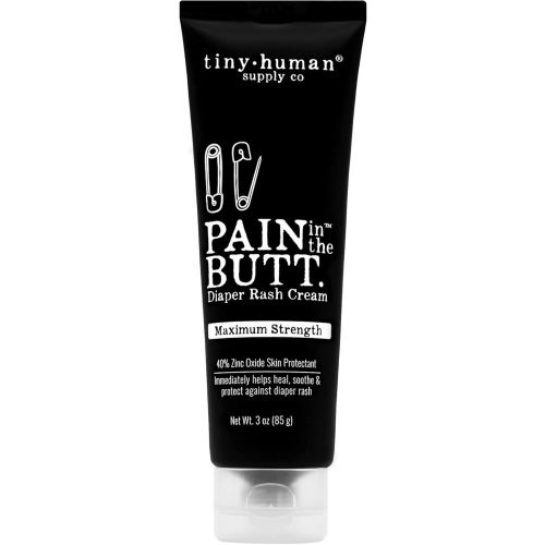 Pain in The Butt MAX Diaper Rash Cream, 3oz, 40% Zinc Oxide, 1-Pack, Natural Ingredients, Petrolatum Free, Soothing, Rapid Relief and Protection for Baby