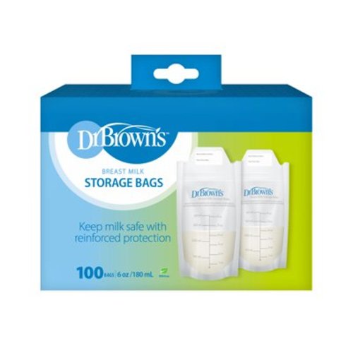Dr. Brown's Breastmilk Storage Bags for Freezing and Storing - 100ct