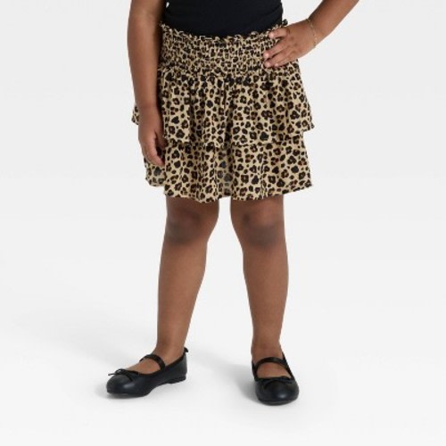 Toddler Girls' Tiered Skirt - Cat & Jack™ Animal Print 12M