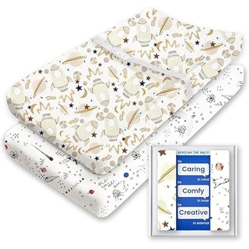 Changing Pad Cover for Girls Boys, TotBasic Premium Soft Boho Changing Table Covers, Stretchy Jersey Changing Table Sheets - Fits All Standard Changing Tables - 2 Pack