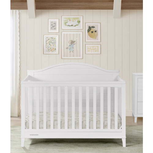 Delta Children Phoebe 6-in-1 Convertible Crib - Greenguard Gold Certified, Bianca White