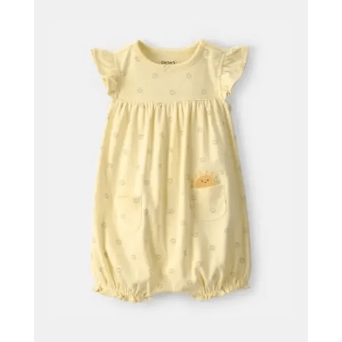 Baby Girl Sunshine Short-Sleeve Romper - Yellow | Carter's