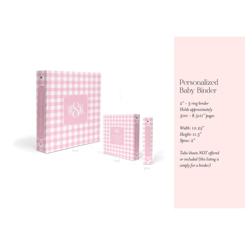 Baby Book Binder - Baby Girl Memory Book - Blank Baby Book - Custom 3 Ring Binder - Baby Shower Gift - Newborn Baby Gift- Gift for New Mom