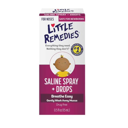 Little Remedies Saline Spray and Drops, Safe for Newborns, 0.5 fl oz