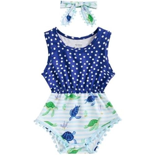 Ahegao 0-24 Months Baby Floral Romper Toddlers Outfits Infant Playsuits + Headband Jumpsuit