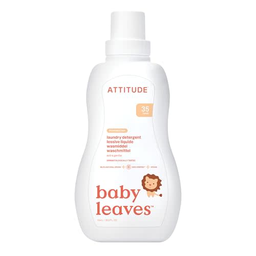 ATTITUDE Baby Laundry Detergent, EWG Verified, Plant and Mineral-Based Formula, HE Compatible, Vegan Household Products, Pear Nectar, 35 Loads, 35.5 Fl Oz