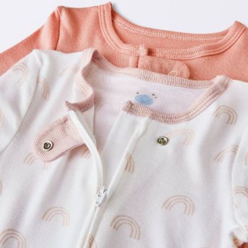 Baby Girls' 2pk Rainbow Modal Sleep N' Play - Cloud Island™ Pink