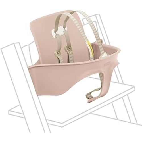 Tripp Trapp Baby Set from Stokke, Serene Pink - Convert The Tripp Trapp Chair into High Chair - Removable Seat + Harness for 6-36 Months - Compatible with Tripp Trapp Models After May 2006