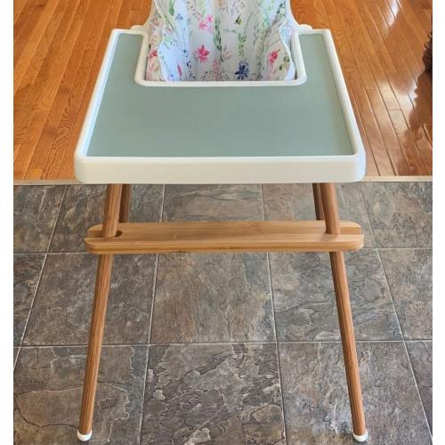 BUNDLE Bamboo Footrest + Leg Wraps Bamboo + Placemat Set for IKEA High Chair, Antilop Highchair Foot Rest, Placemat and Leg Wraps