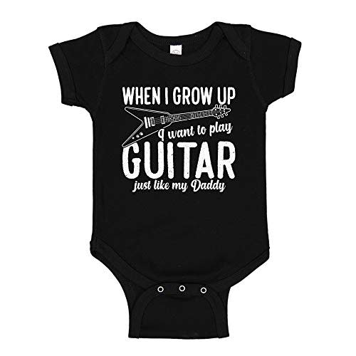 When I Grow Up I Want to Play Guitar Like My Daddy Baby Bodysuit One Piece or Toddler T-Shirt