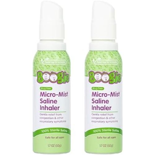 Boogie Micro-Mist Saline Inhaler Refill, 1.7oz Unscented - Pack of 2