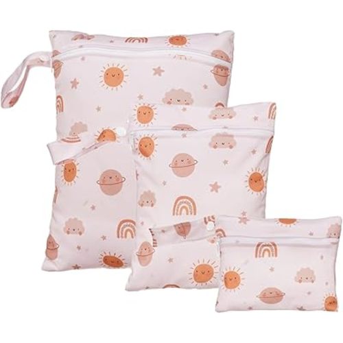 3 Set Wet Bag Storage Bag Zipper Waterproof Washable Travel Bags, Beach, Pool, Gym Bag for Cloth Diaper, Swimsuits & Wet Clothes (EF612)