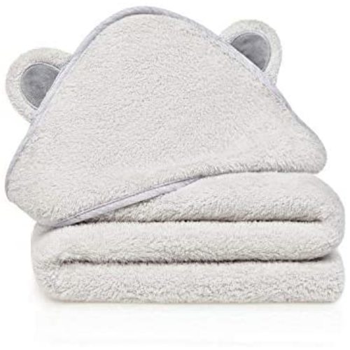 Natemia Bamboo Hooded Baby Bath Towel | Highly Absorbent, Soft Baby Towel for Newborns , Infants and Toddlers | Great