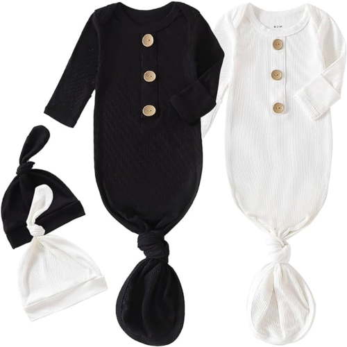 Romperinbox Viscose from Bamboo Baby Footless Pajamas with Mittens Double Zipper Jumpsuit Long Sleeve Jumpsuit 0-25Month