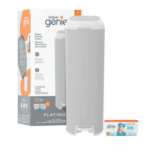 Diaper Genie Platinum Pail Gift Set, Grey