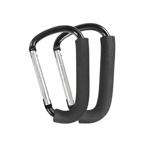 Stroller Hooks, 6.3" Large Stroller Clip, 2 Pack Stroller Hooks for Hanging Bags and Shopping, Stroller Accessories for Mommy, Large Carabiner