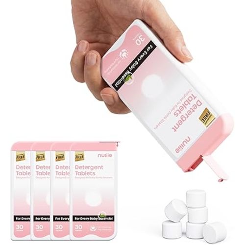 Nuliie 120PCS Detergent Tablets with Sealed Box, Bottle Washer Tablets for Momcozy, Baby Brezza, GROWNSY & Momfann, Removes Milk Residue & Odor, Gentle Formula Safe