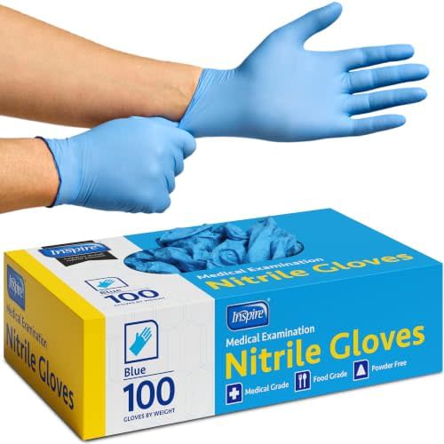 Inspire Black Nitrile Disposable Gloves | 4.5 Nitrile Disposable Safety Medical Cooking Cleaning Gloves