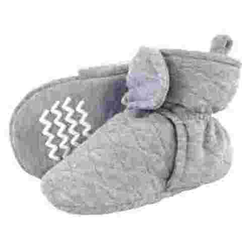 Hudson Baby Baby and Toddler Quilted Booties, Heather Gray, 6-12 Months