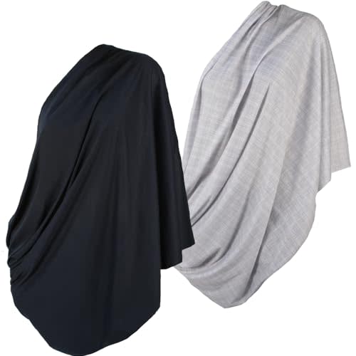 LK Baby Infinity Nursing Scarf Breastfeeding Cover Ultra Soft Premium Jersey Polyester (2pk Black/Grey)