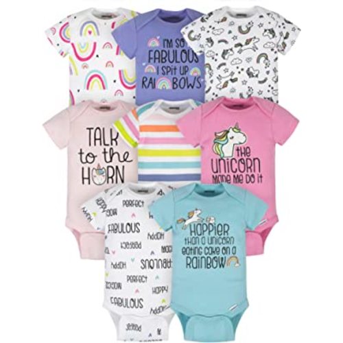 Onesies Brand baby-girls 8-pack Short Sleeve Mix & Match Bodysuits