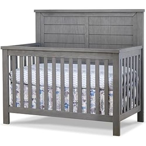 Sorelle Furniture Westley Crib, Classic 4-In-1 Convertible Pannel Crib, Baby Crib Made of Wood, Non-Toxic Finish, Wooden Baby Bed, Toddler Bed, Child’s Daybed-Grigio