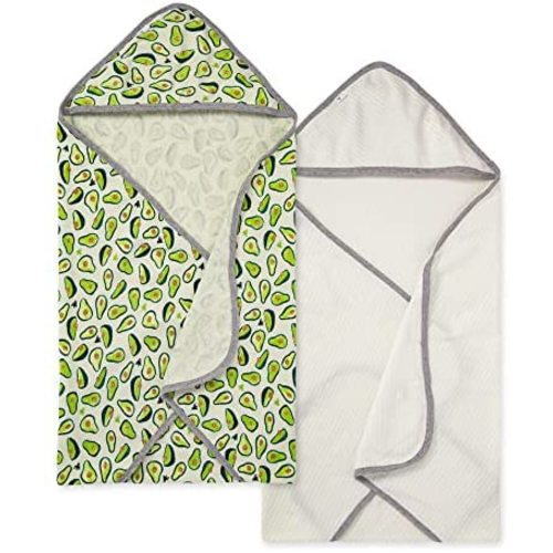 Burt's Bees Baby - Hooded Towels, Absorbent Knit Terry, Super Soft Single Ply, 100% Organic Cotton (2-Pack)