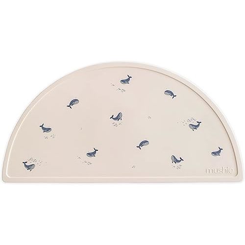 mushie Silicone Placemat for Kids | BPA-Free Non-Slip Design (Whales)