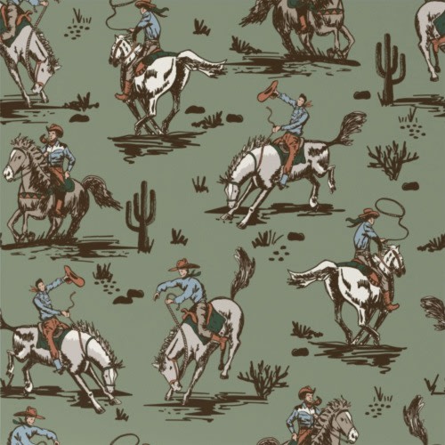 Lovey, Baby Blanket, or Adult Blanket: Bucking Bronco Sage Green. Western Americana. Cowboys. Rodeo. Western. Vintage. Ranch. Southwest. Boy
