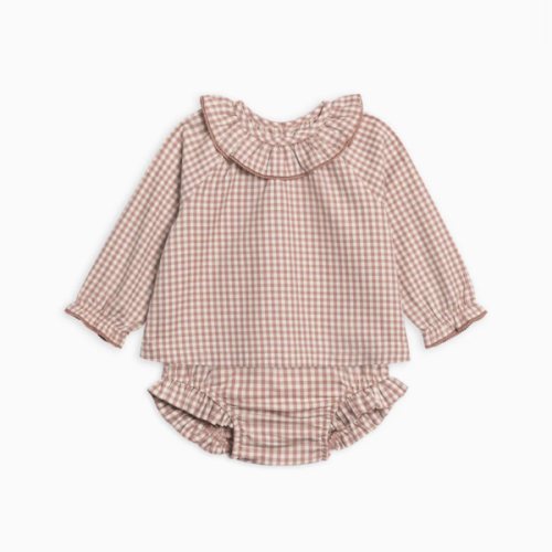 Dorothy Poplin Ruffle Collar Shirt and Bloomer Set