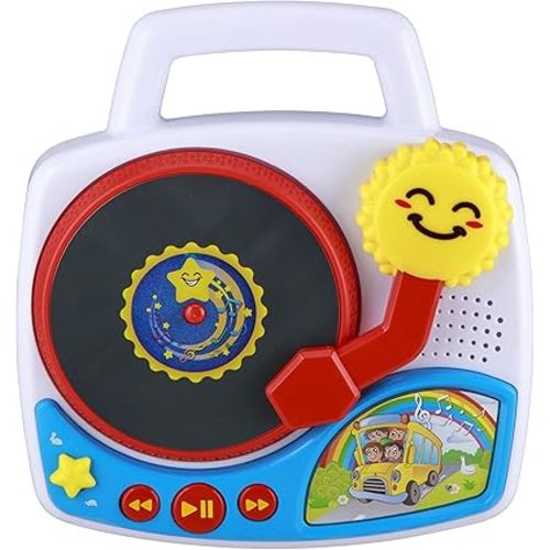 eKids Tiny Tunes Toy Turntable for Toddlers with Built-in Nursery Rhymes and Sound Effects, Musical Toy for Kids
