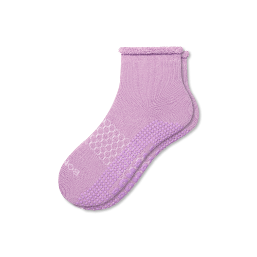 Women's Merino Wool Blend Roll-Top Gripper House Socks