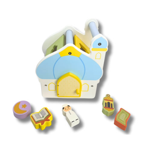 Islamic Symbols Shape Sorter- Wooden, Muslim Kids Toys – Lala + Mo