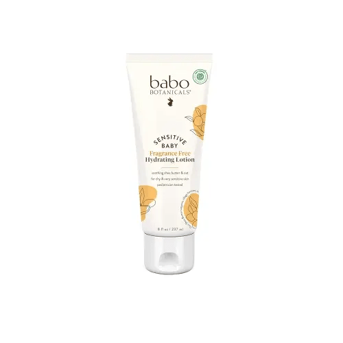 BABO Botanicals Sensitive Baby Fragrance-Free Daily Hydrating Baby Lotion - Shea Butter & Jojoba Oil - for Body & face - for Babies, Kids & Adults with Sensitive Skin - EWG Verified - Vegan