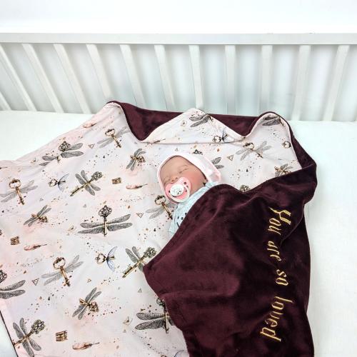 personalized baby wizard blanket, hp flying keys nursery, keys with wings gift, wizarding world swaddle, harry wizard gift