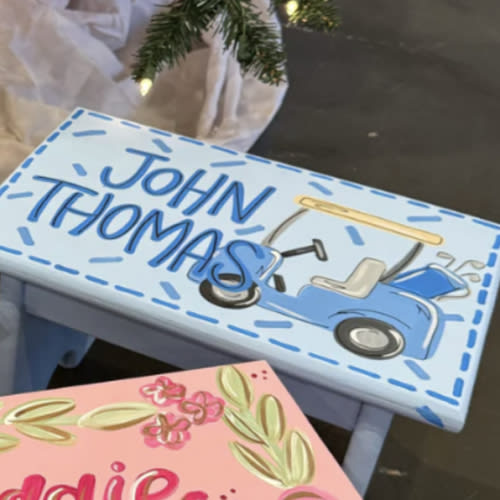 Hand-Painted Step Stool – Kaligraphy LLC