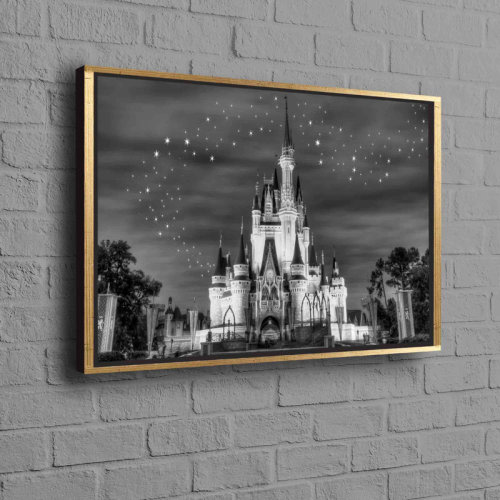 kayra export Starry Night Cinderella Castle Disneyland Inspired Wall Decor Canvas Poster Perfect for Kids' Room and Girl's Bedroom Decor Highlighting a Beautiful Night Landscape Scene | Wayfair