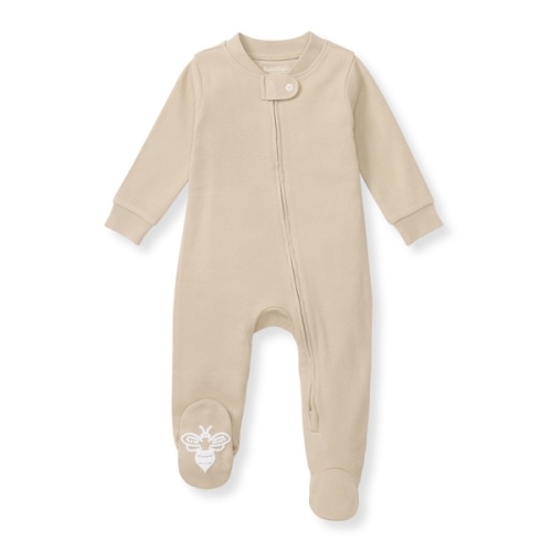 Solid Rib Organic Cotton Sleep And Play Hummus - Newborn
