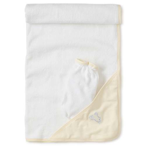 Giraffe Generations Stripe Hooded Towel & Mitt Set