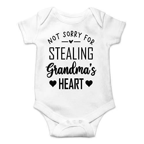 CBTwear Not Sorry for Stealing Grandma's Heart - Baby Clothes - Funny Newborn Bodysuit Outfits for Boys and Girls